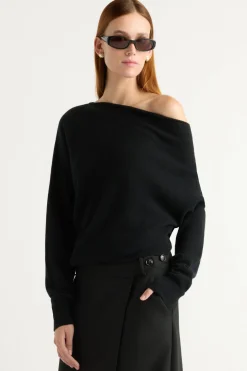 Expert Group Limited Lan Cashmere Off-Shoulder Sweater< Sweaters