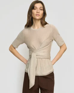 Brilliant Wise Corporation Limited Lark Tie-Front Linen Sweater< Sweaters