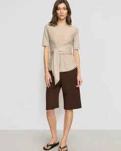 Brilliant Wise Corporation Limited Lark Tie-Front Linen Sweater< Sweaters