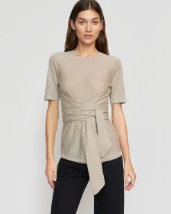 Brilliant Wise Corporation Limited Lark Tie-Front Linen Sweater< Sweaters