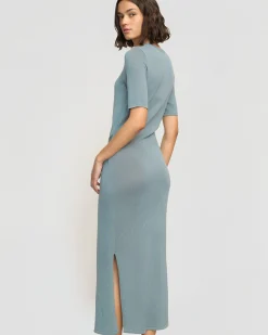 Brilliant Wise Corporation Limited Larkyn Tie-Front Semi-Sheer Tencel-Wool Dress< Dresses