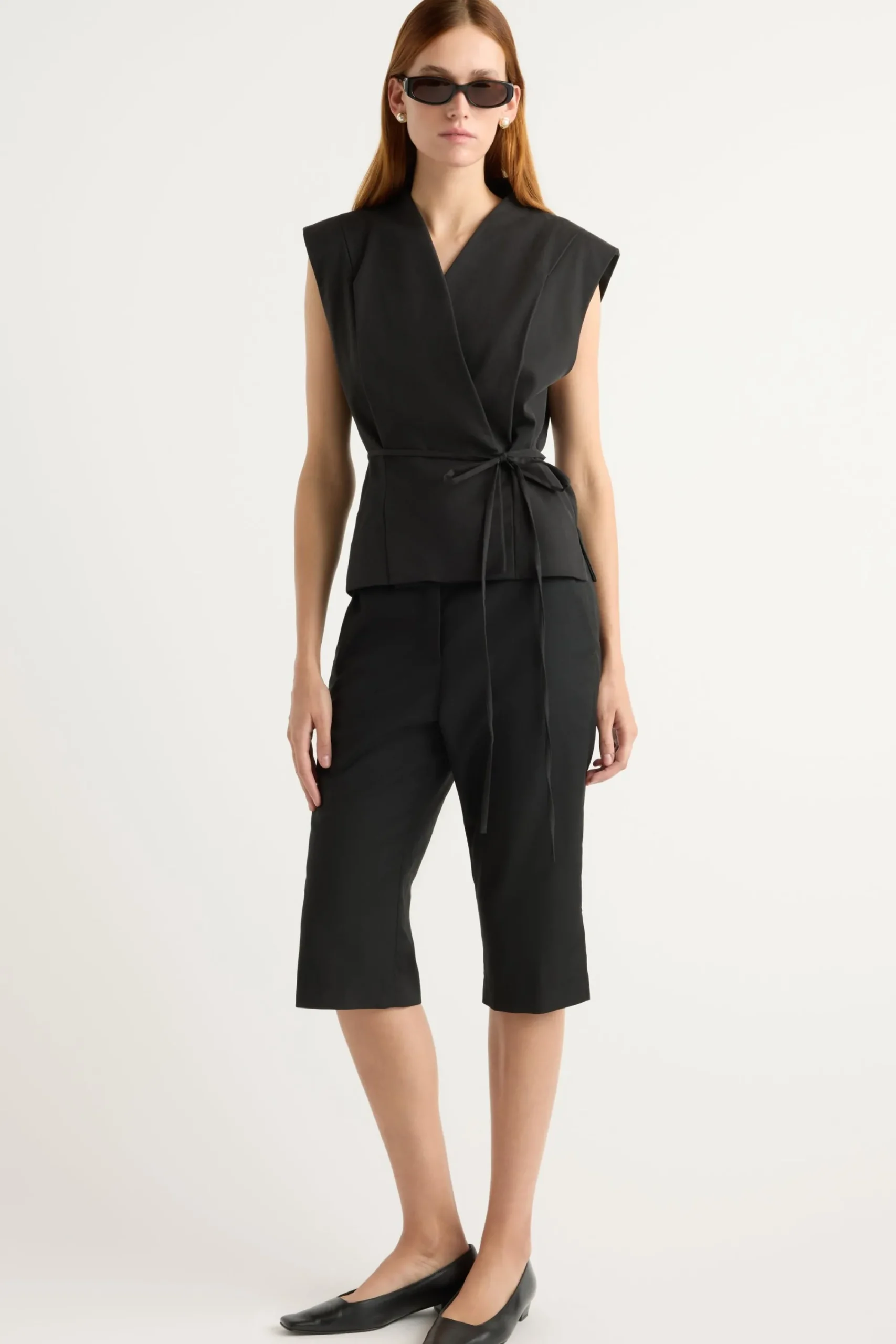 Hua Jia Leandra Tencel-Blend Wrap Vest< Tops