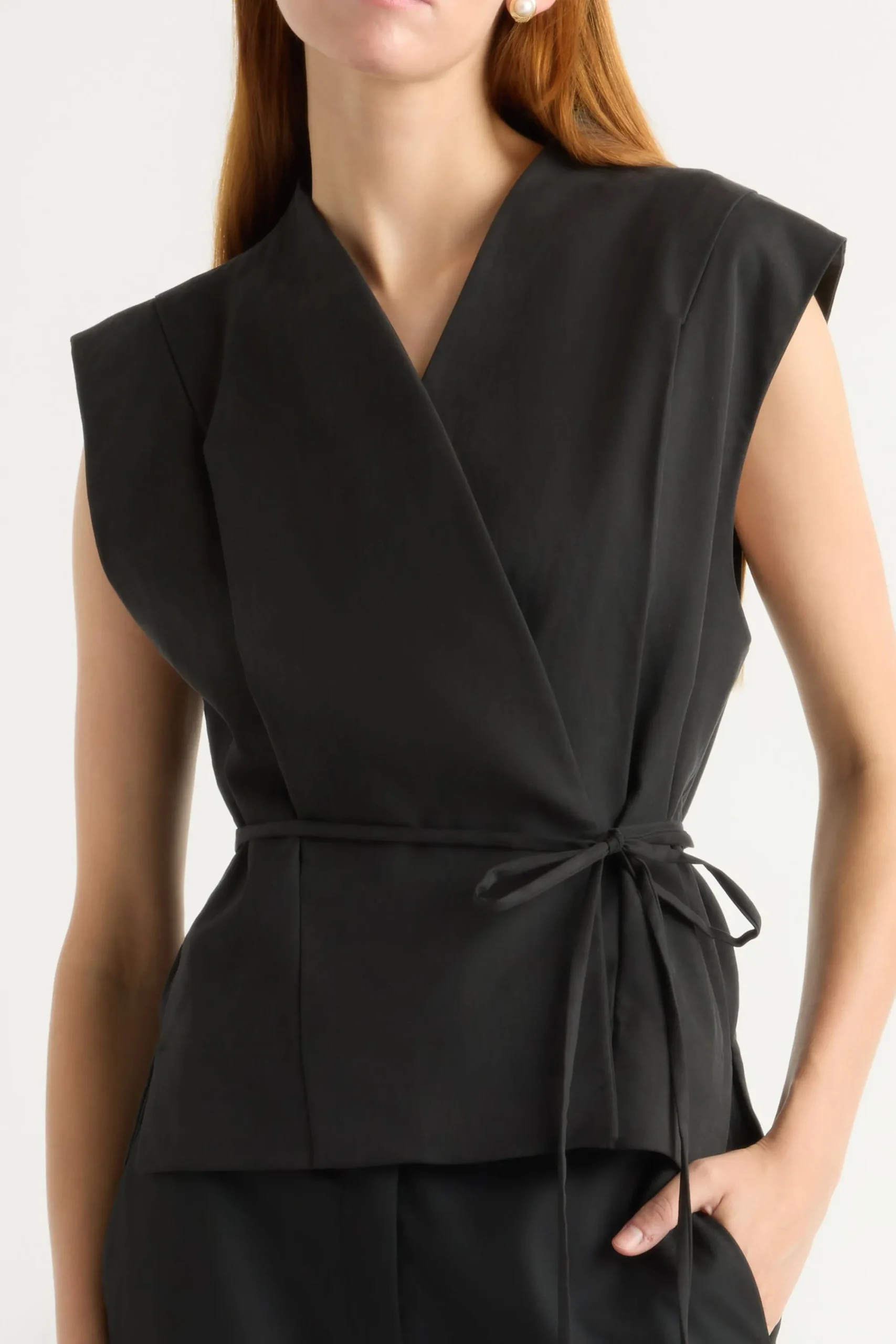 Hua Jia Leandra Tencel-Blend Wrap Vest< Tops