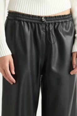 Hua Jia Lianne Drawstring Vegan Leather Pant< Pants