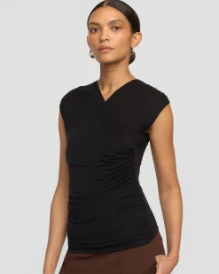 Asia Consultancy Co., Ltd Lila Tencel Wrap-Neck Tee< Tops|Tees