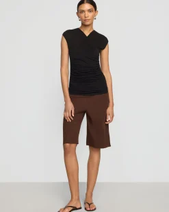 Asia Consultancy Co., Ltd Lila Tencel Wrap-Neck Tee< Tops|Tees