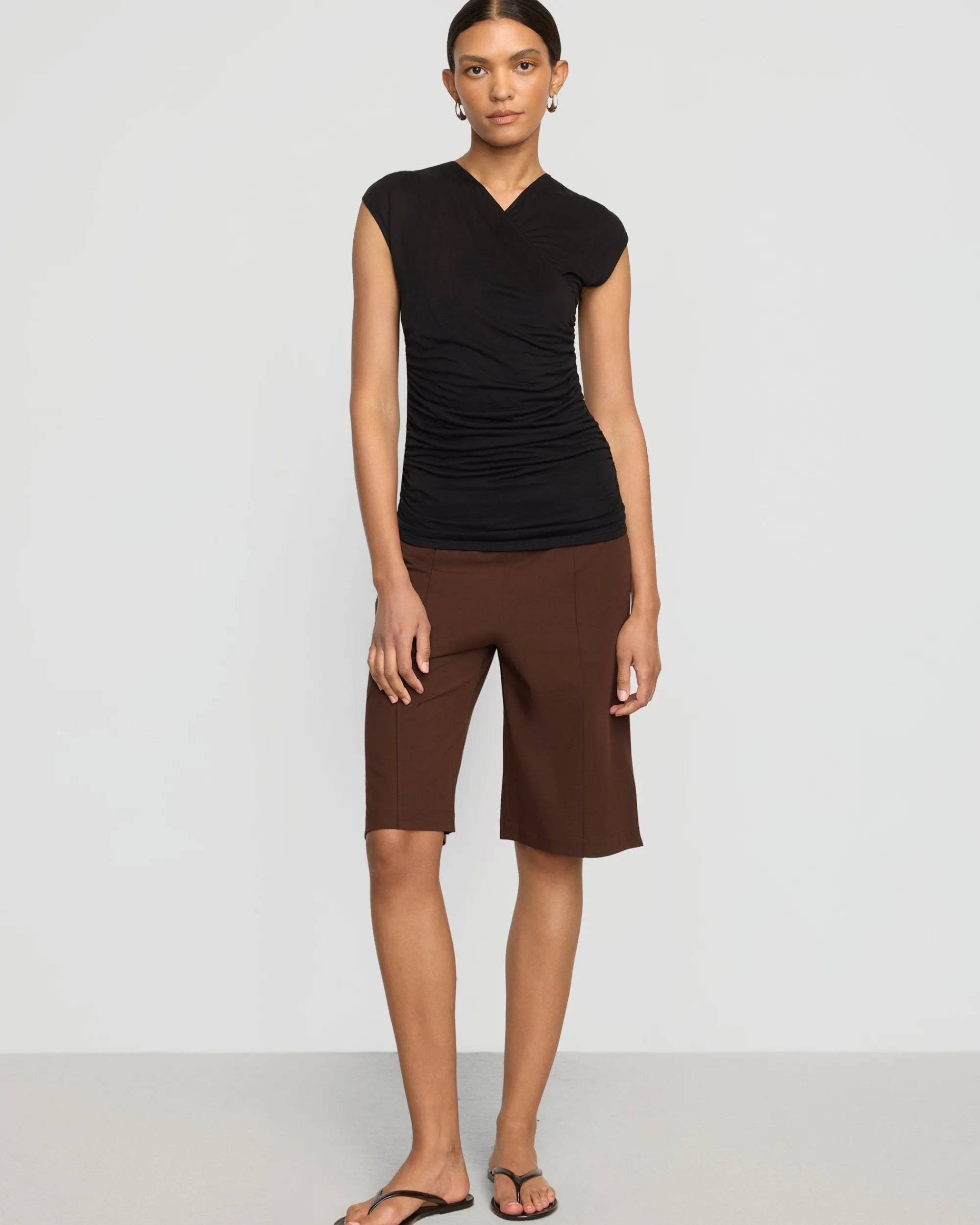 Asia Consultancy Co., Ltd Lila Tencel Wrap-Neck Tee< Tops|Tees