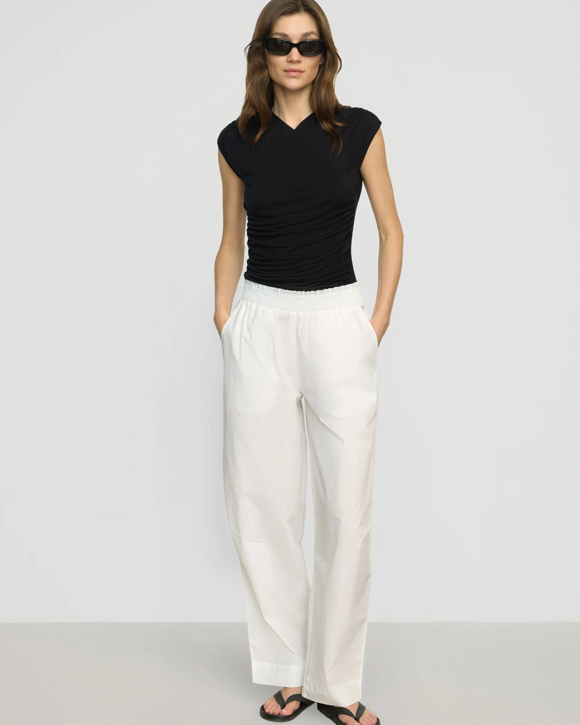 Asia Consultancy Co., Ltd Lila Tencel Wrap-Neck Tee< Tops|Tees