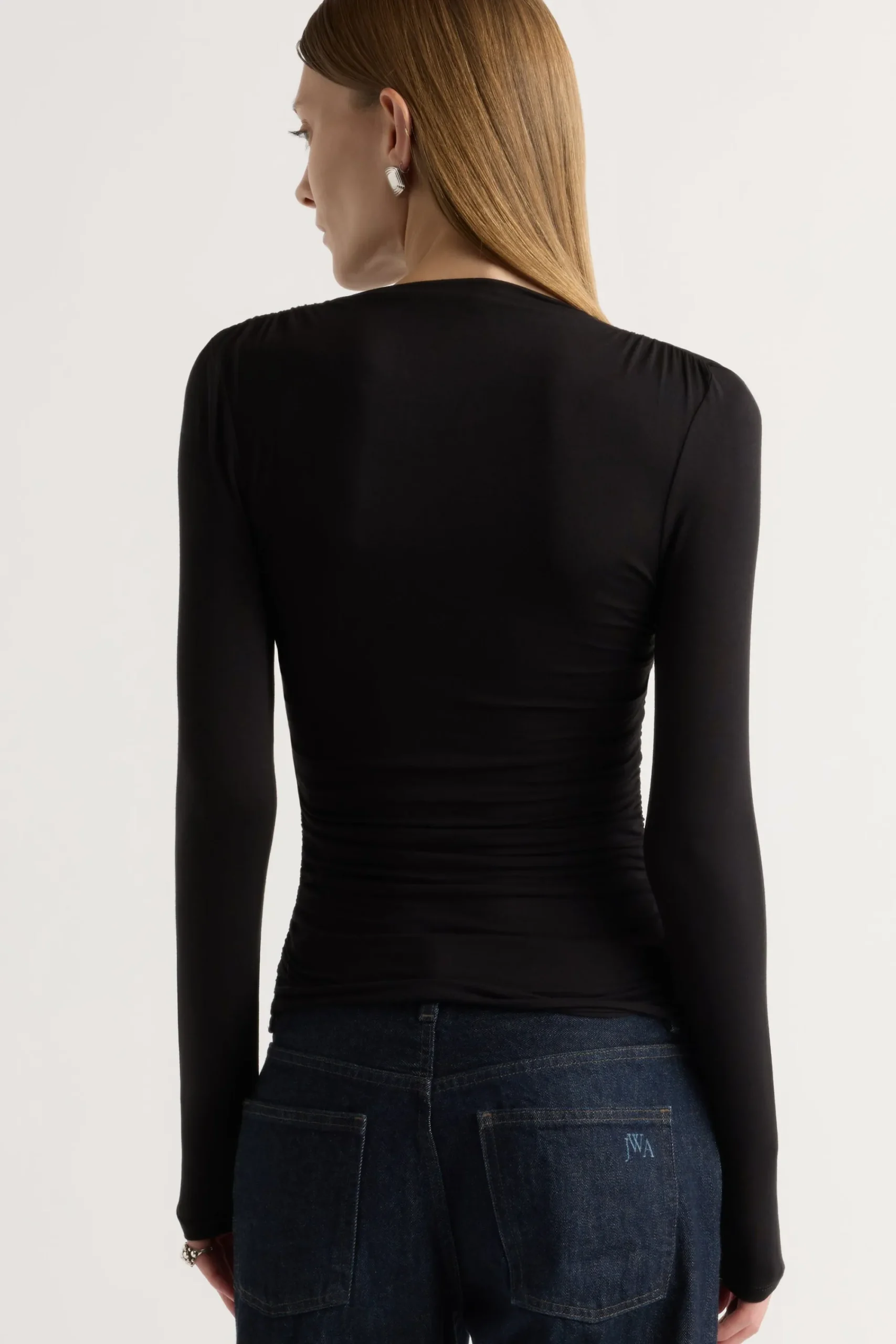 Lever Style LLC Lilou Wrap-Neck Long-Sleeve Tee< Tees|Tops