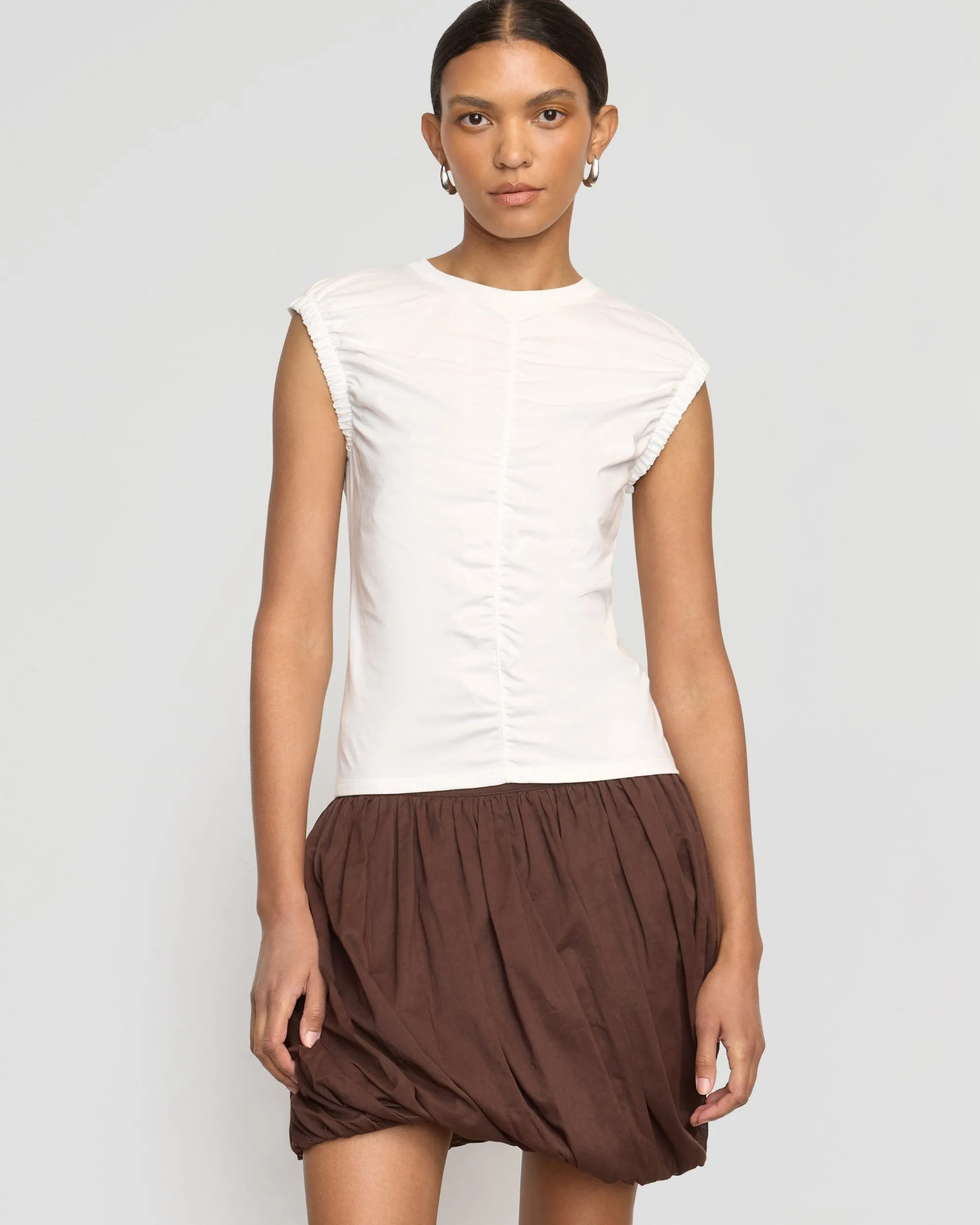 Asia Consultancy Co., Ltd Lior Elasticated Cap-Sleeve Tank< Tees|Tops