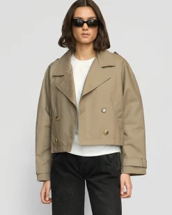 Hua Jia Luca Cropped Trench Jacket< Outerwear