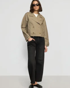 Hua Jia Luca Cropped Trench Jacket< Outerwear