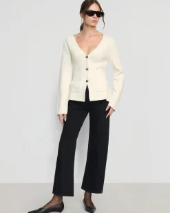 Brilliant Wise Corporation Limited Maeve Organic Cotton-Wool V-Neck Cardigan< Sweaters