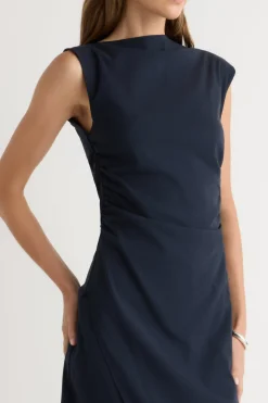 Hua Jia Manon Asymmetric-Neck Ruched Dress< Dresses