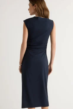 Hua Jia Manon Asymmetric-Neck Ruched Dress< Dresses