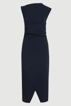 Hua Jia Manon Asymmetric-Neck Ruched Dress< Dresses