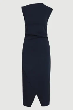 Hua Jia Manon Asymmetric-Neck Ruched Dress (Petite)< Dresses