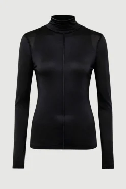 Asia Consultancy Co., Ltd Michi Seam-Detail Turtleneck Tee< Tees|Tops