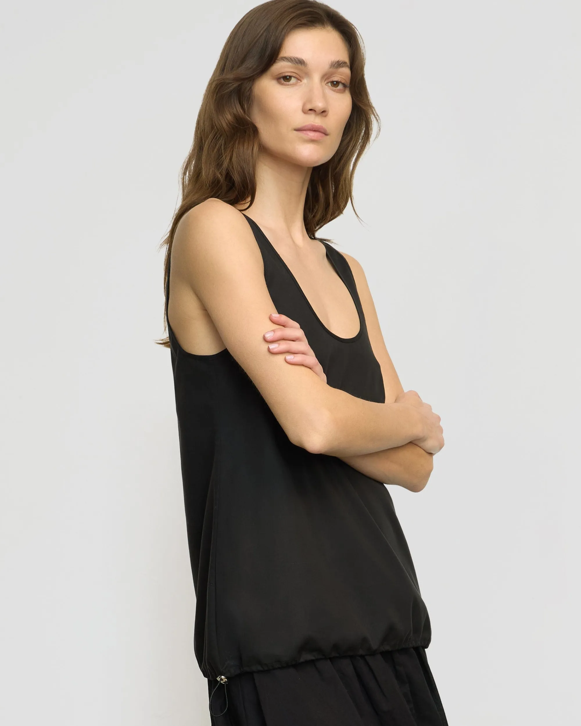 Hua Jia Miller Drawstring-Hem Tencel-Blend Tank< Tees|Tops