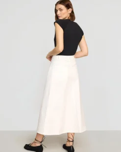 Hua Jia Nava Cotton Twill Flared Skirt< Skirts