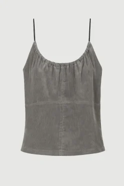 Hua Jia Nefferti Corduroy Ruched Cami< Tops