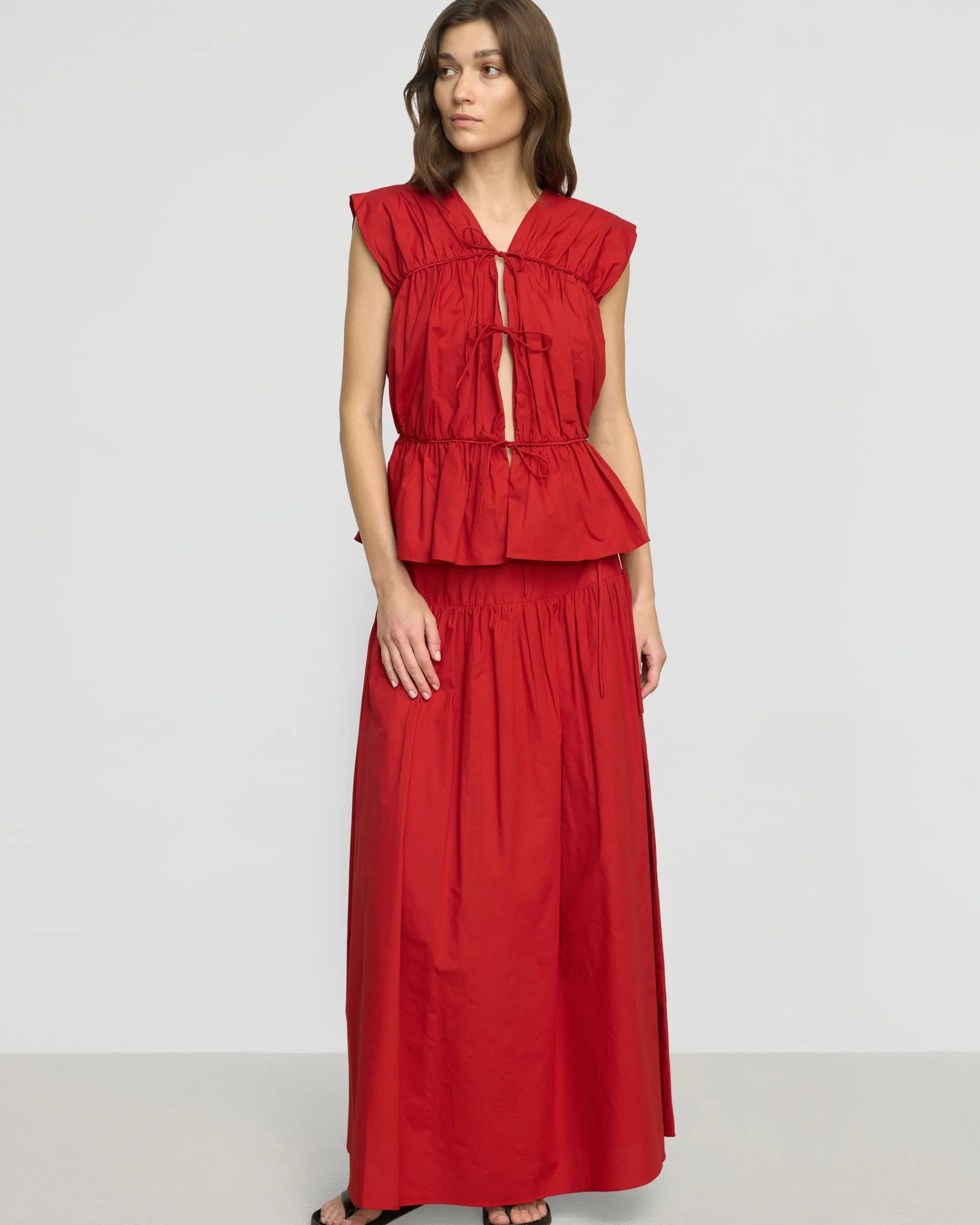 Fashion Apparels Neha Tie-Front Organic Cotton Blouse< Tops