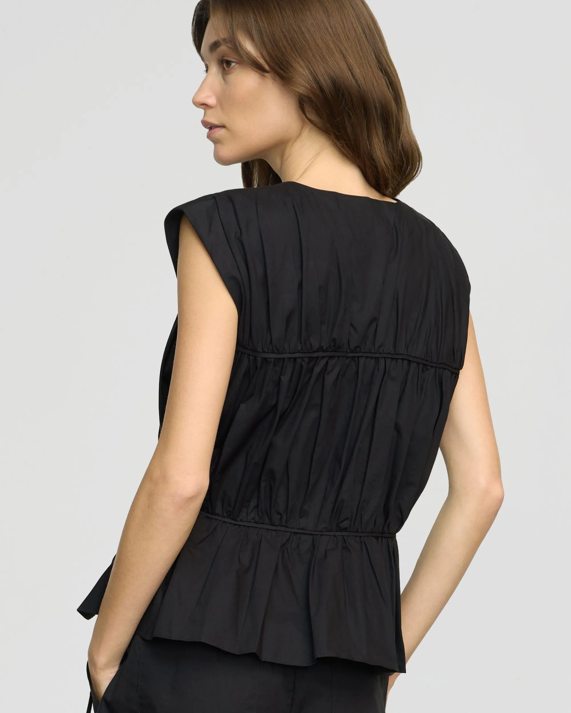 Fashion Apparels Neha Tie-Front Organic Cotton Blouse< Tops