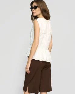 Fashion Apparels Neha Tie-Front Organic Cotton Blouse< Tops