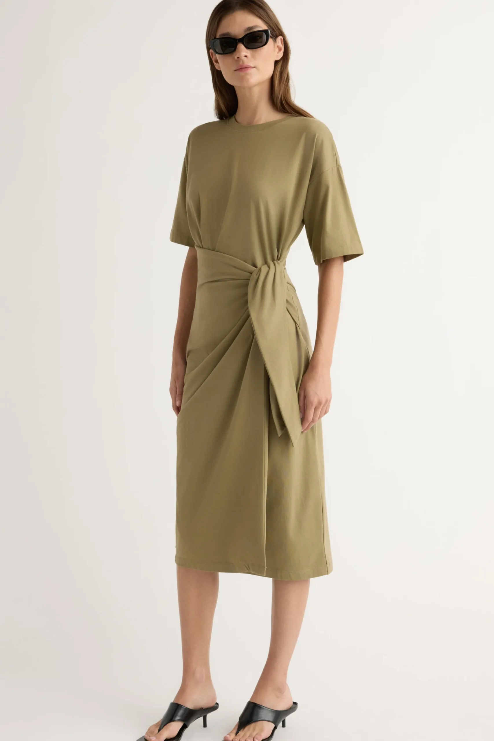 Lever Style LLC Noa Organic Cotton T-Shirt Wrap Dress< Dresses