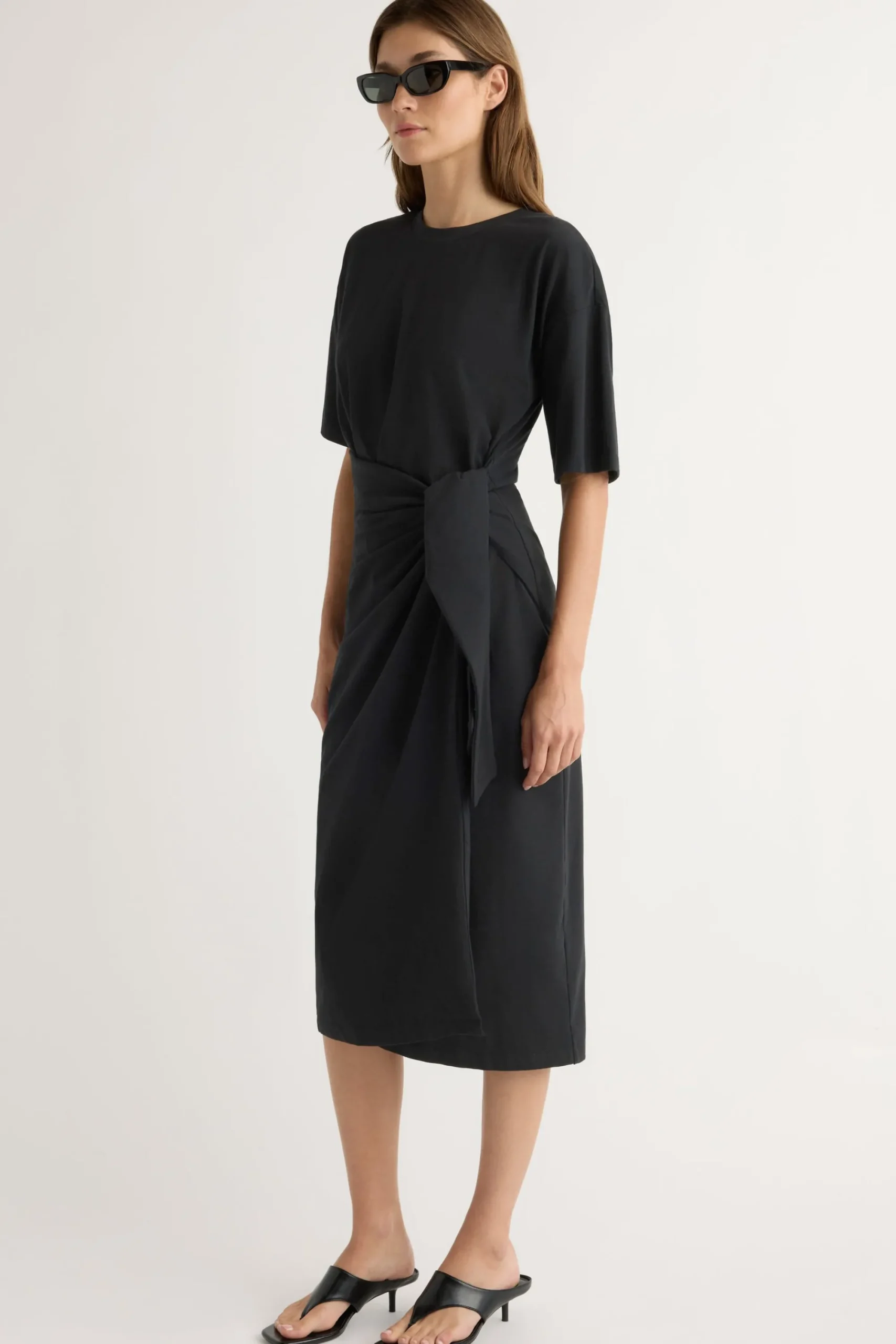 Lever Style LLC Noa Organic Cotton T-Shirt Wrap Dress< Dresses