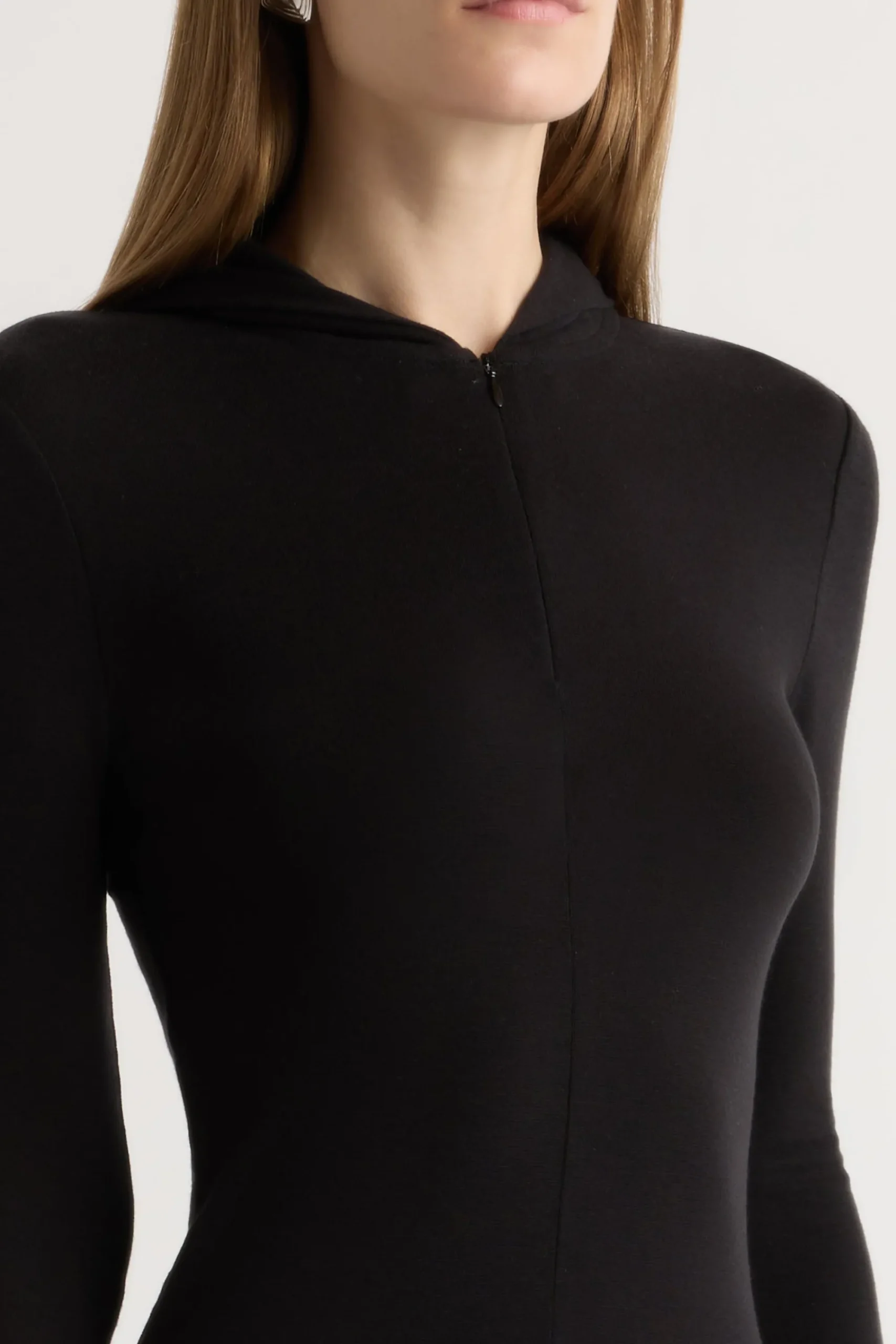 Asia Consultancy Co., Ltd Nyla Zip Tencel-Wool Hooded Tee< Tees|Tops