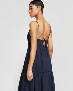 Fashion Apparels Orchid Sweetheart-Neck Tiered Cotton Maxi Dress< Dresses