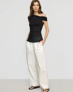 Fashion Apparels Paula Smocked-Waist Organic Cotton Pant< Pants