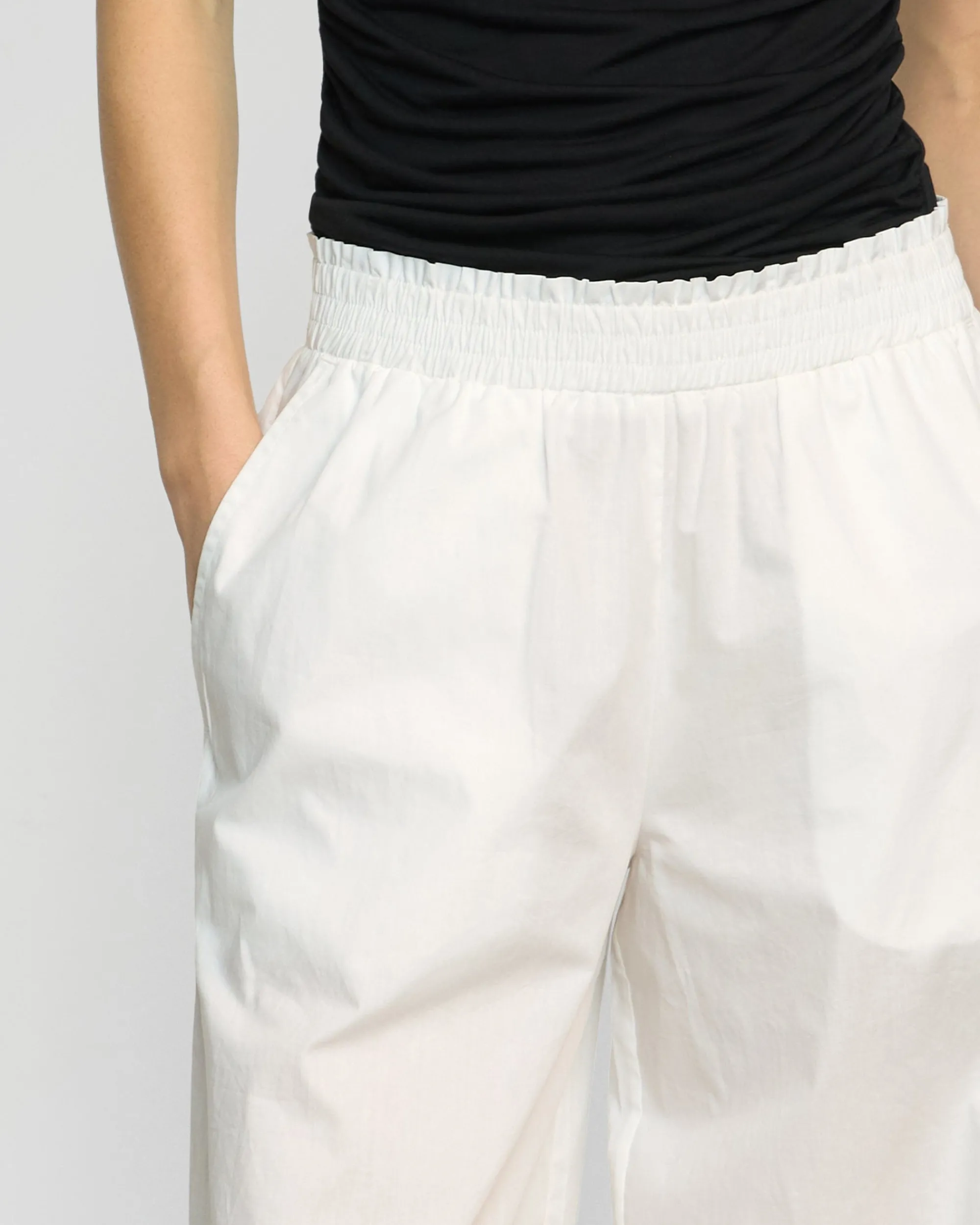 Fashion Apparels Paula Smocked-Waist Organic Cotton Pant< Pants