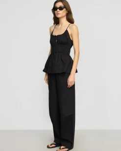 Fashion Apparels Paula Smocked-Waist Organic Cotton Pant< Pants