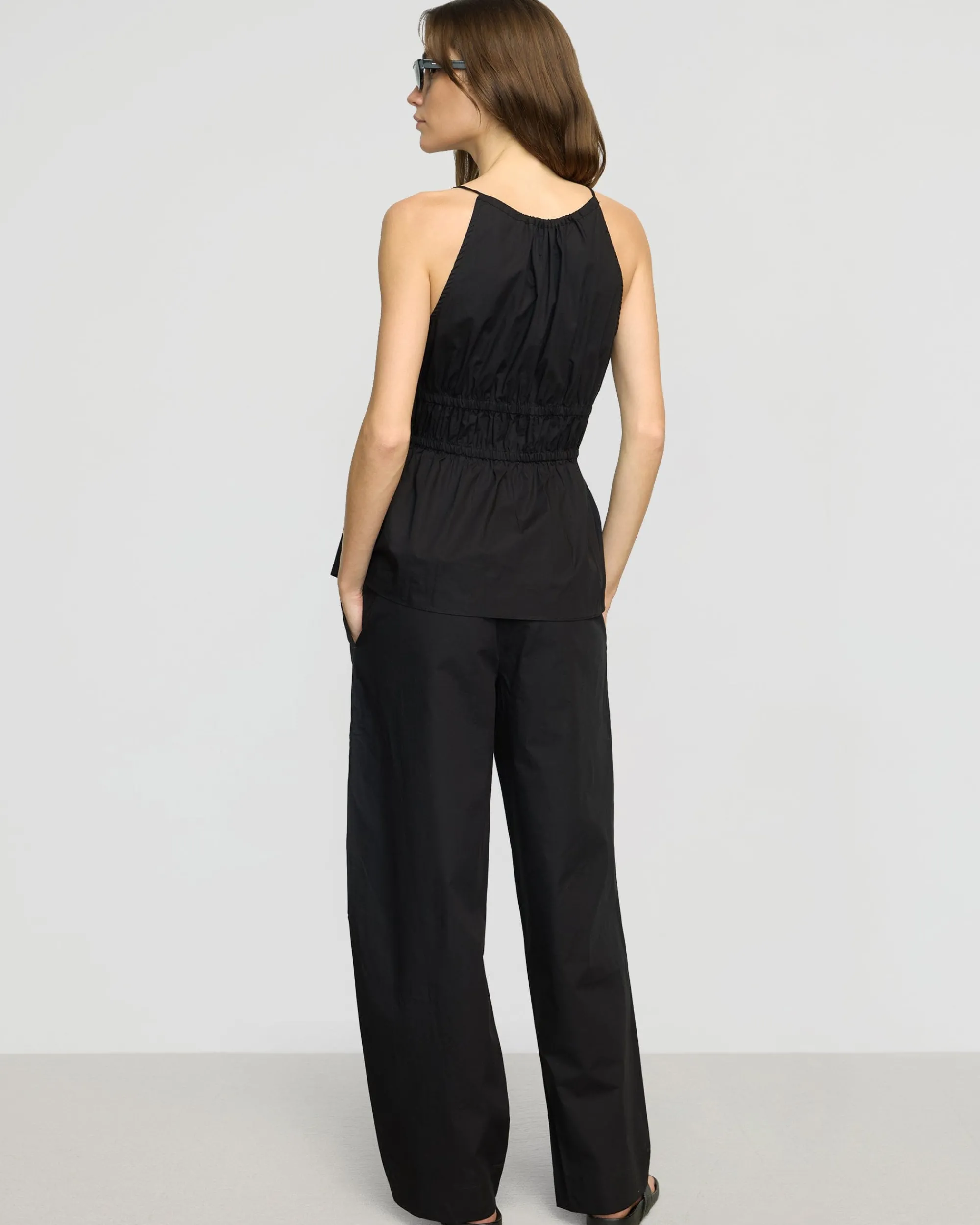 Fashion Apparels Paula Smocked-Waist Organic Cotton Pant< Pants