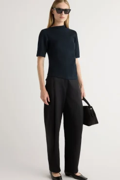 Hua Jia Pauline Ribbed Asymmetric-Neck Top< Sweaters|Tees