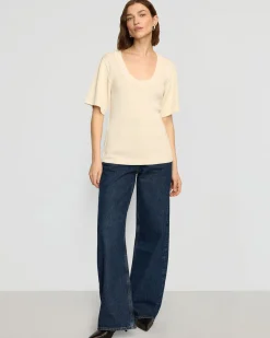 Brilliant Wise Corporation Limited Reina Sculpted Scoop-Neck Knit Top< Tops|Sweaters