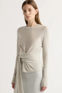 Brilliant Wise Corporation Limited Robin Tie-Front Tencel-Wool Sweater< Sweaters