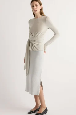 Brilliant Wise Corporation Limited Robin Tie-Front Tencel-Wool Sweater< Sweaters