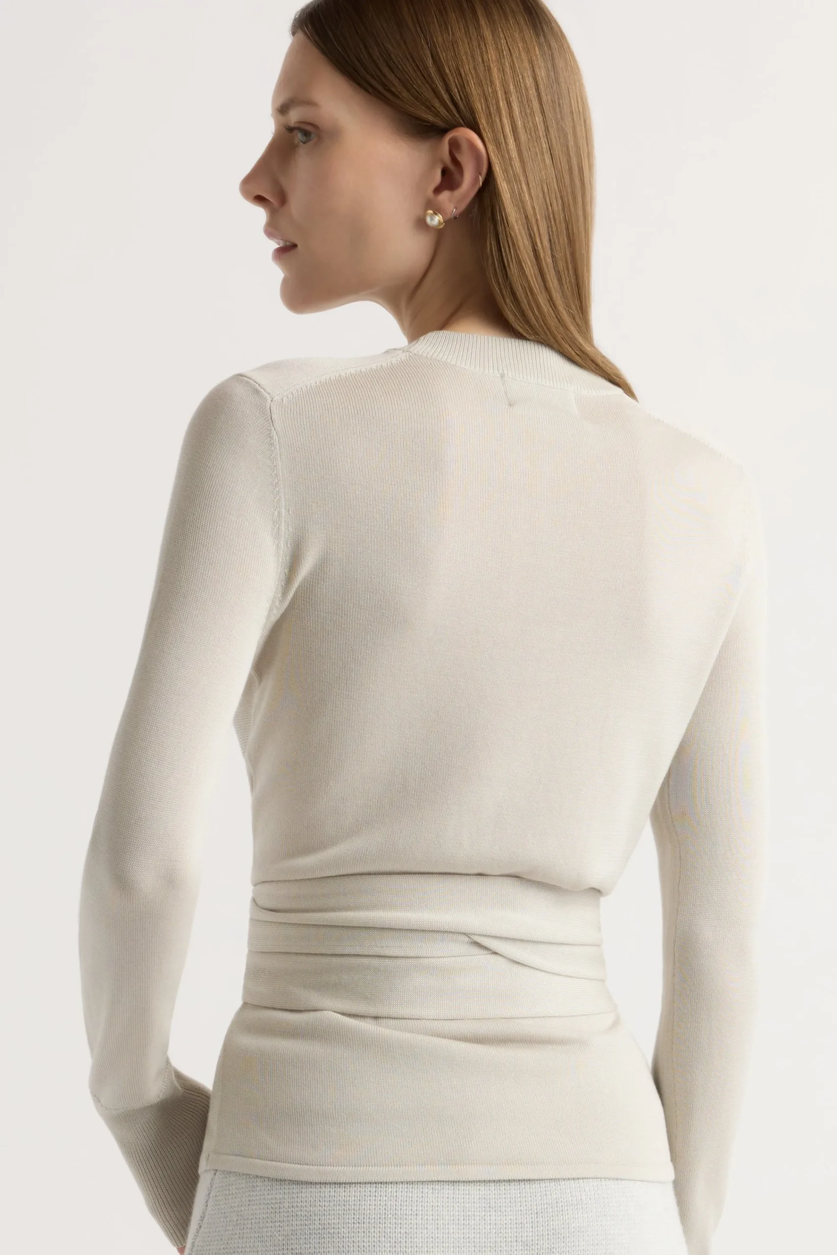 Brilliant Wise Corporation Limited Robin Tie-Front Tencel-Wool Sweater< Sweaters