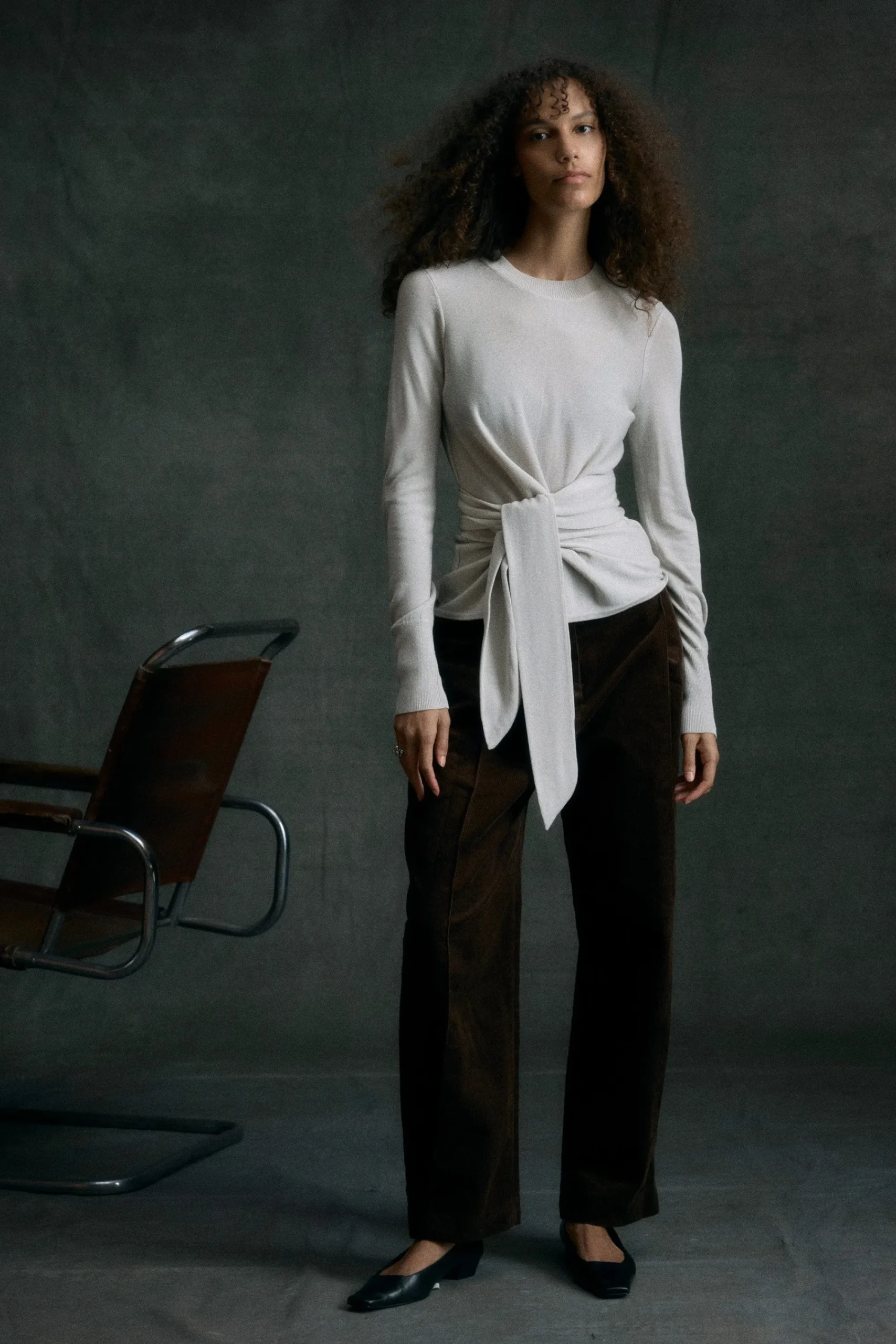 Brilliant Wise Corporation Limited Robin Tie-Front Tencel-Wool Sweater< Sweaters