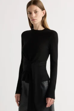 Brilliant Wise Corporation Limited Robin Tie-Front Tencel-Wool Sweater< Sweaters