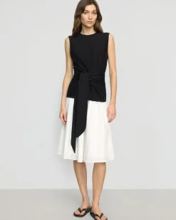 Brilliant Wise Corporation Limited Rois Tie-Front Linen-Cotton Top< Sweaters|Tops
