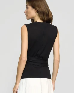 Brilliant Wise Corporation Limited Rois Tie-Front Linen-Cotton Top< Sweaters|Tops