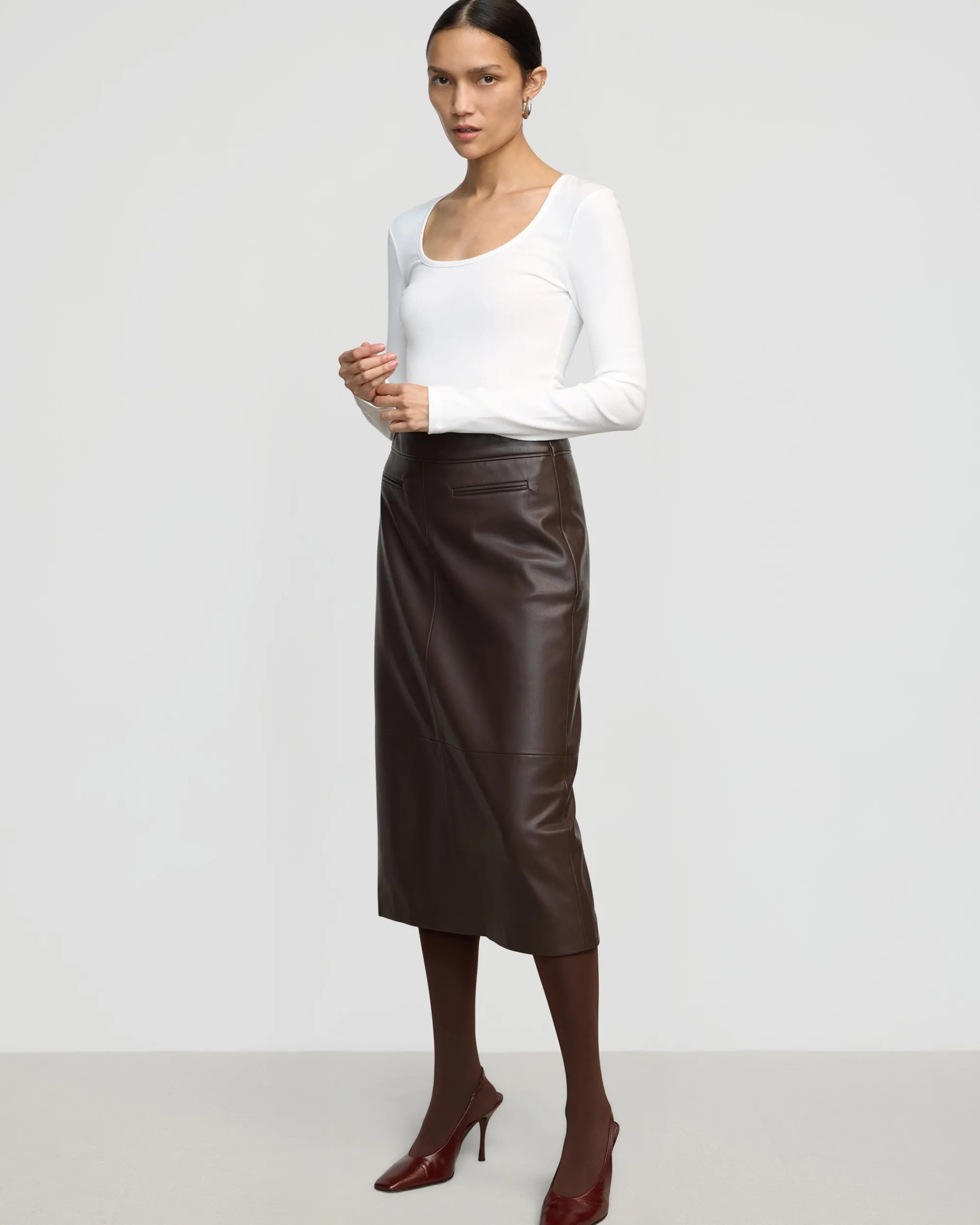 Asia Consultancy Co., Ltd Rosa Ribbed Scoop-Neck Semi-Sheer Tee< Tees|Tops