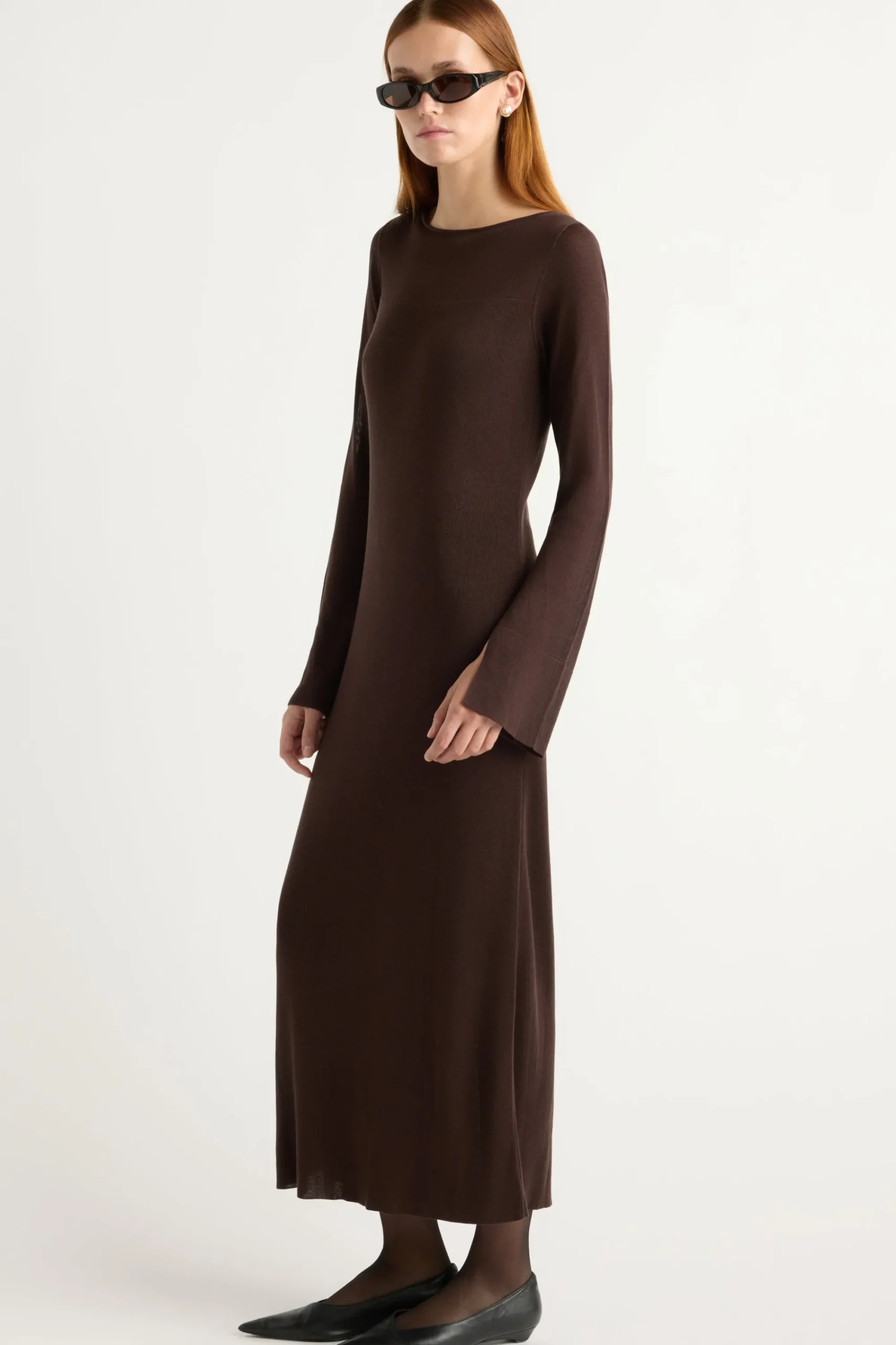 Brilliant Wise Corporation Limited Rosalynn Semi-Sheer Tencel-Blend Knit Dress< Dresses