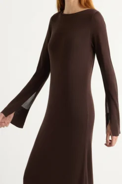 Brilliant Wise Corporation Limited Rosalynn Semi-Sheer Tencel-Blend Knit Dress< Dresses