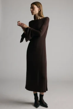 Brilliant Wise Corporation Limited Rosalynn Semi-Sheer Tencel-Blend Knit Dress< Dresses