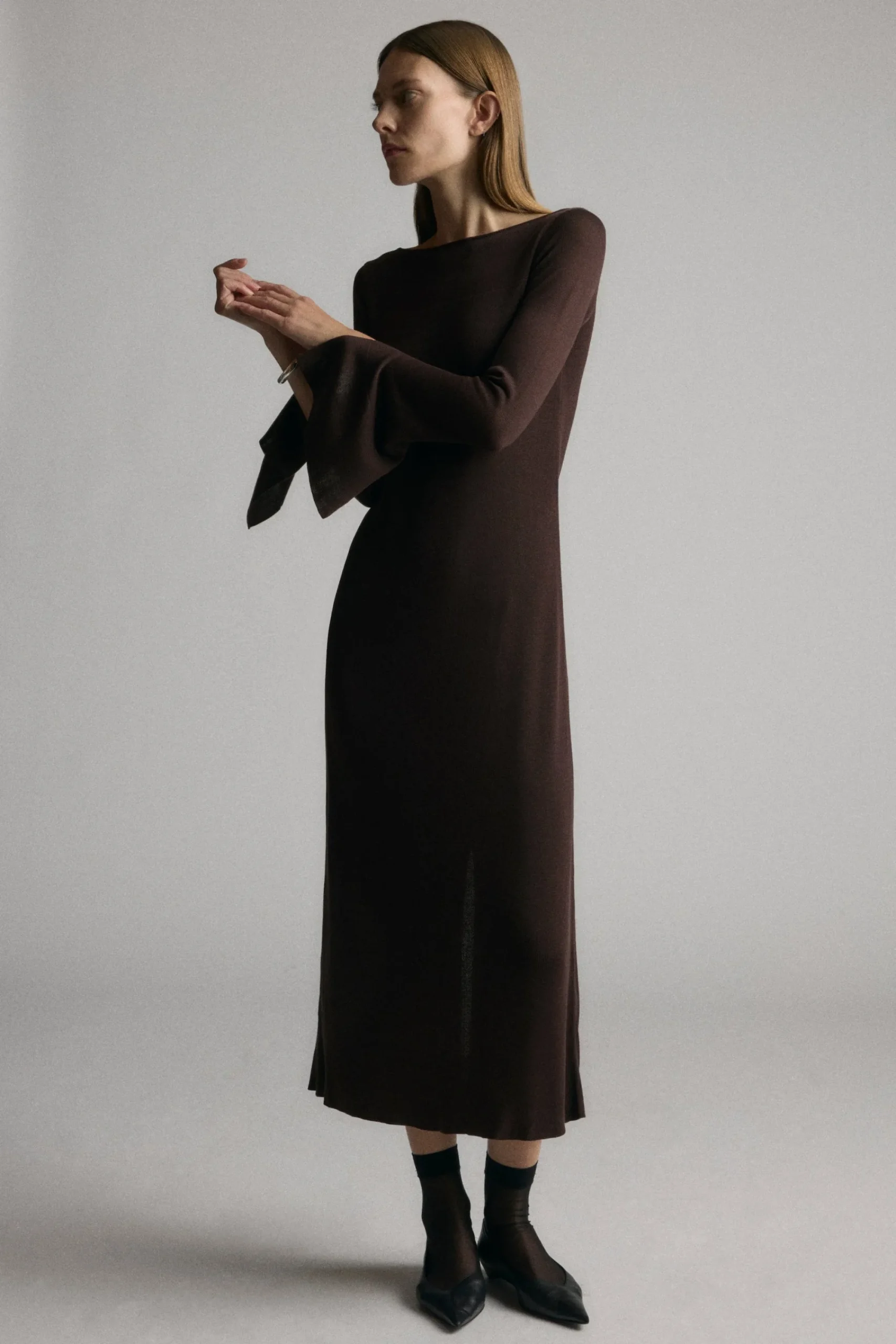 Brilliant Wise Corporation Limited Rosalynn Semi-Sheer Tencel-Blend Knit Dress< Dresses